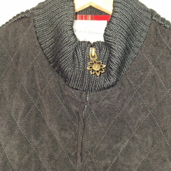 Alfred Dunner Black Vest with Snowflake Zipper and Plaid Lining Size 12P - Picture 3 of 7